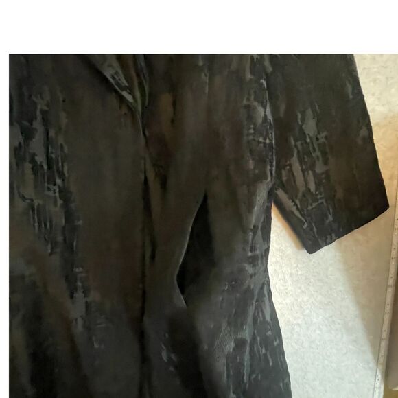 Eileen Fisher Women's Patina Jaquard Open front Coat Stretch, black, plus Sz. 1X - Picture 13 of 16